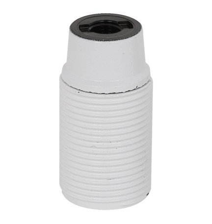 PORTALAMPADA E27 camicia filettata - col.bianco