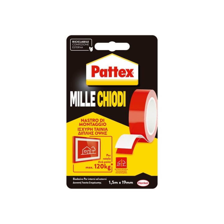 PATTEX MILLECHIODI NASTRO BIADESIVO DI MONTAGGIO