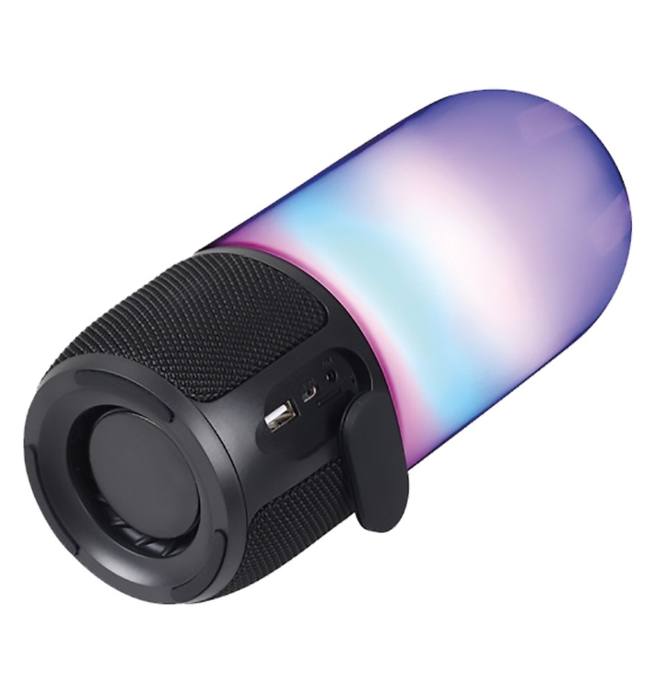 LAMPADA ALTOPARLANTE DA TAVOLO CON GIOCHI LUCE LED diffusore nero / base nera
