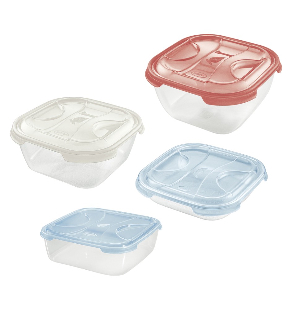 CONTENITORE QUADRO IN PLASTICA 'FRIGO BOX' lt0,5 cm 15,8x15,8xh.4,35 acqua tra