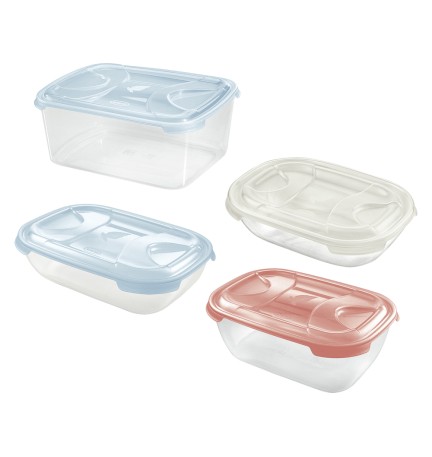 CONTENITORE RETTANGOLARE IN PLASTICA 'FRIGO BOX' lt1,15 cm 21,4x15xh.6 acqua trasp.