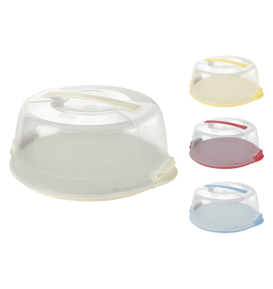 CONTENITORE PORTA TORTE IN PLASTICA cm 36,5x32,8xh.15 - bianco