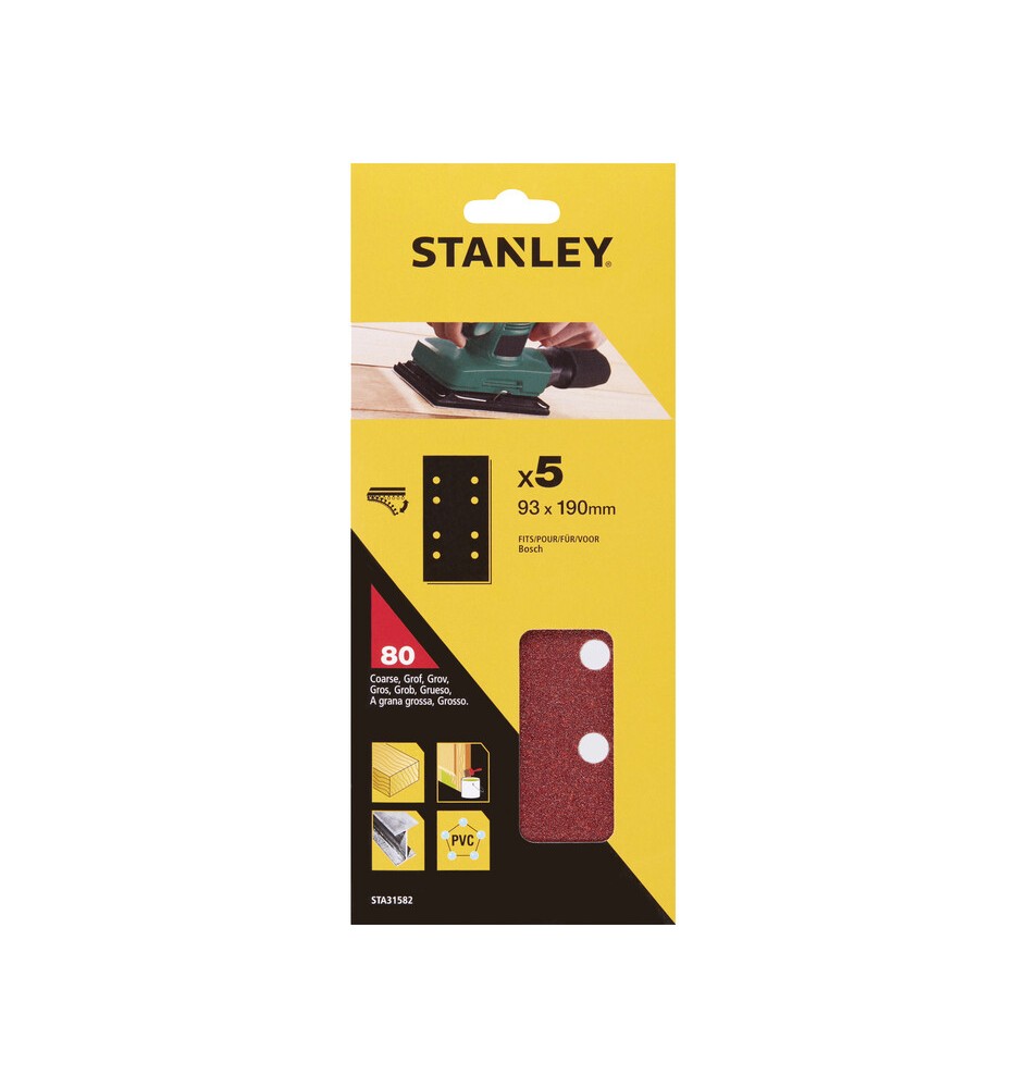 STANLEY STA31582 5 FOGLI VEL BOSCH 93X190 GR 80