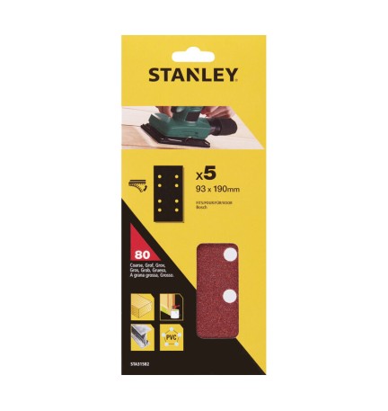 STANLEY STA31582 5 FOGLI VEL BOSCH 93X190 GR 80
