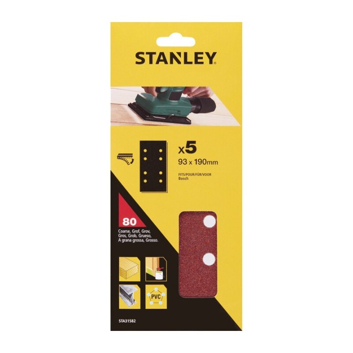 STANLEY STA31582 5 FOGLI VEL BOSCH 93X190 GR 80