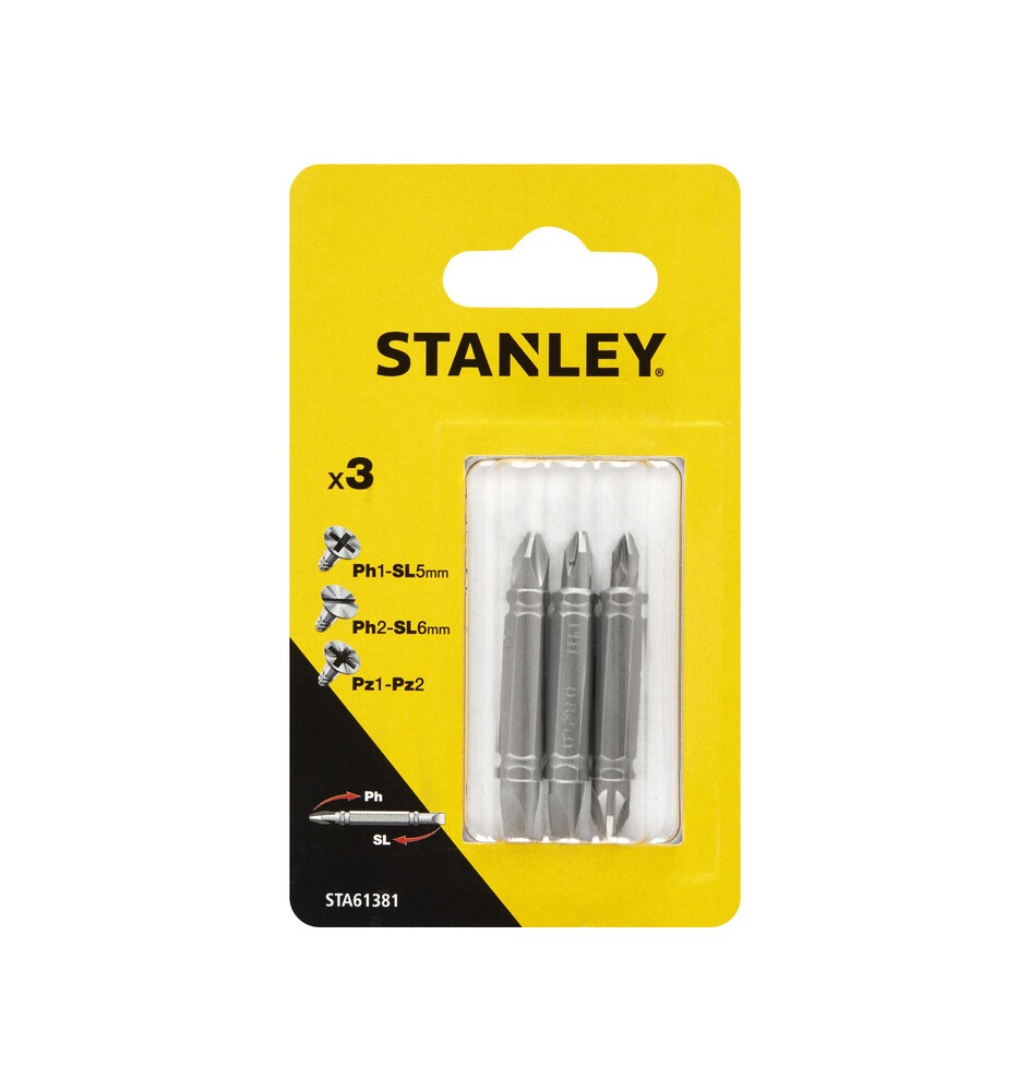STANLEY STA61381 3 INSERTI DOPPI MM.48 ASS.
