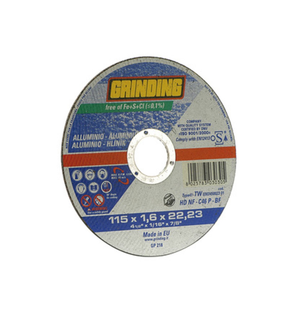 GRINDING DISCO P/ALLUMINIO PIANO 115X1,6 HDNF
