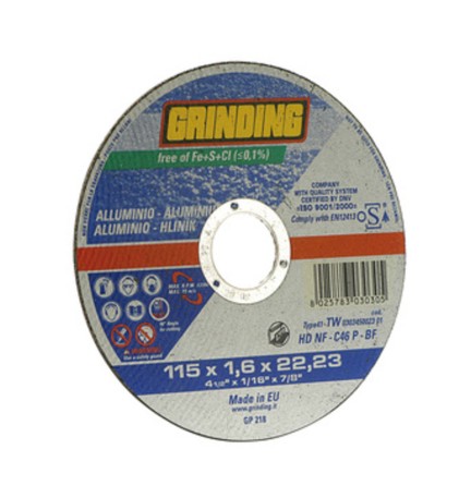 GRINDING DISCO P/ALLUMINIO PIANO 115X1,6 HDNF