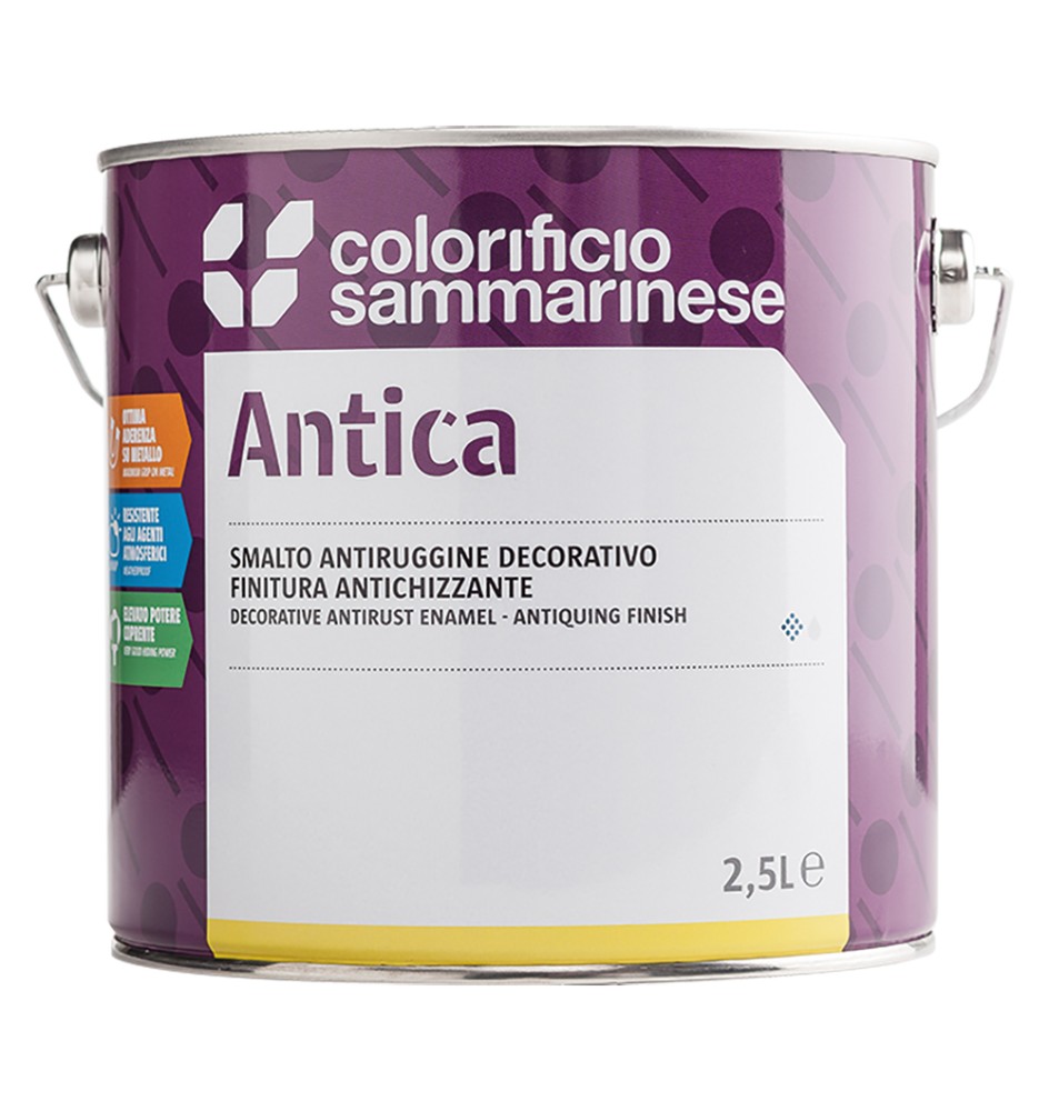 SMALTO ANTIRUGGINE 'ANTICA' Lt. 0,750 grana fine - grafite