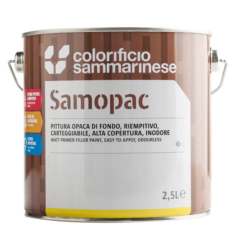 PITTURA OPACA DI FONDO 'SAMOPAC' Lt. 0,5
