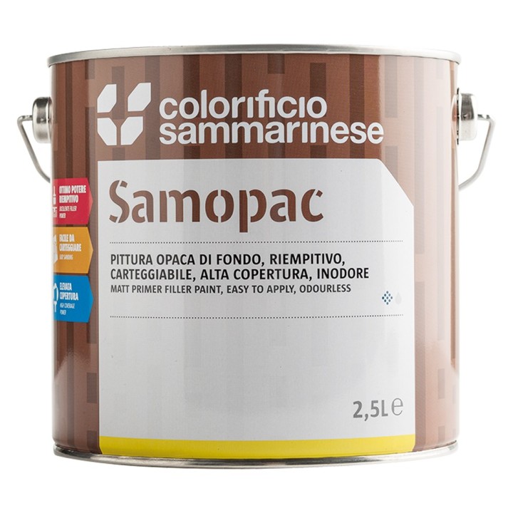 PITTURA OPACA DI FONDO 'SAMOPAC' Lt. 0,5