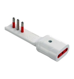 ROSI 7710B ADATTATORE 90 ULTRAPIATTO PRESA 10A 2P+T BCO