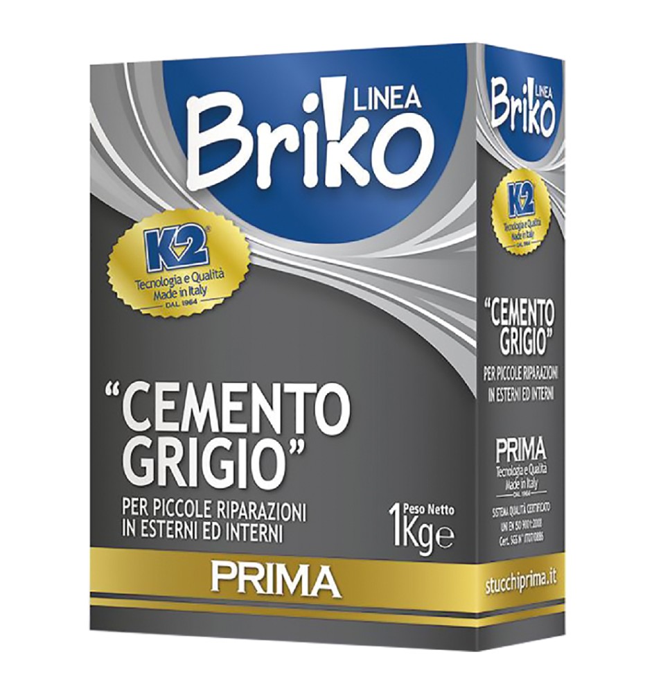 CEMENTO GRIGIO IN POLVERE 'BRIKO K2' Kg. 1 - scatola