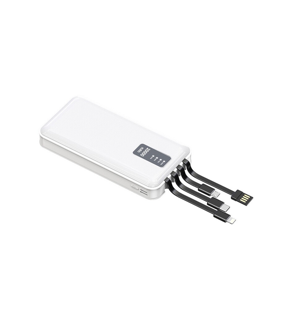 POWER BANK 20000 MAH C/CI MICRO USB LIGHTNING E TYPE-C BIANCO