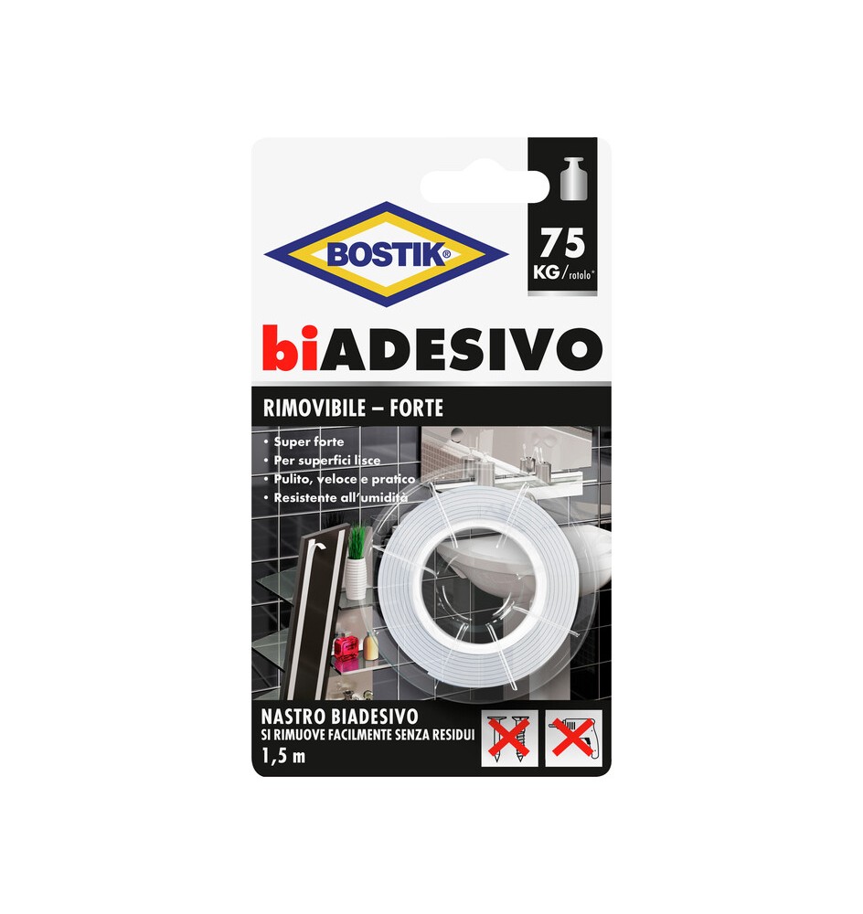 BOSTIK NASTRO BIADESIVO RIMOVIBILE 19MMX1,5M BL