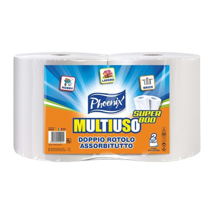BOBINA CARTA PURA CELLUL SUPER 800 2 PZ 1,4 KG CA