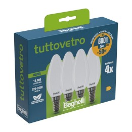 BEGHELLI LED OLIVA E14 5W 58053 CALDA 3000K 4 PZ
