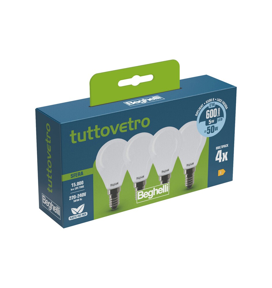 BEGHELLI LED SFERA E14 5W 58058 FREDDA 6500K SET 4