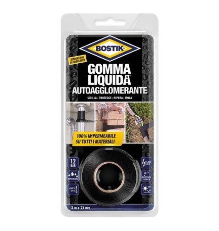 GOMMA LIQUIDA NASTRO AUTOAGGLOMERANTE mm 25 x 3 mt