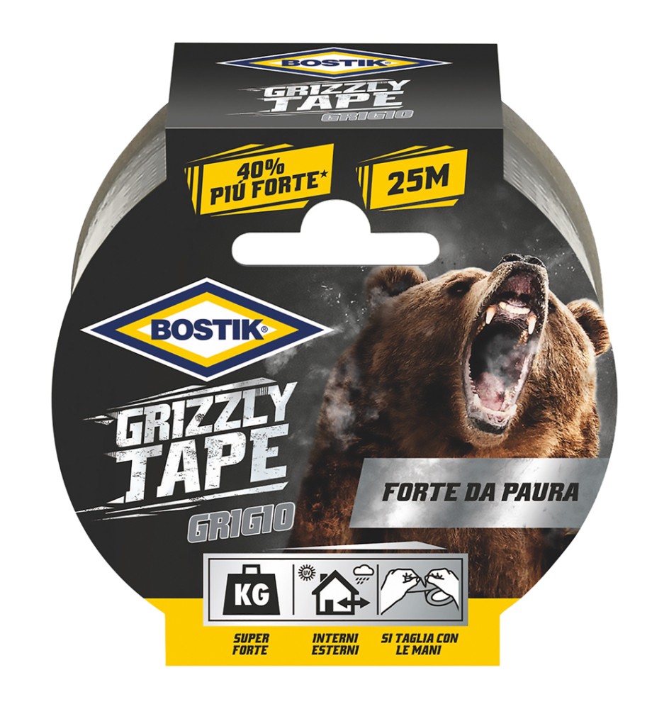 NASTRO TELATO 'GRIZZLY TAPE' mm 50 x 25 mt - grigio