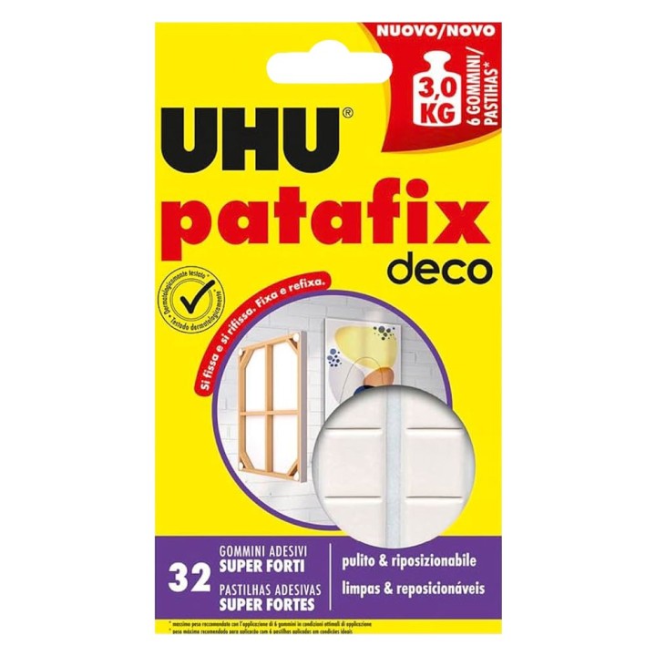 GOMMINI ADESIVI 'PATAFIX DECO' cartella da 32 pezzi