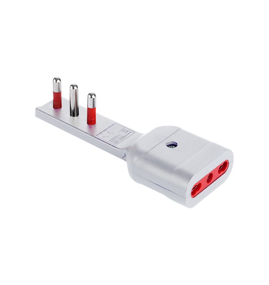 ROSI 7711B ADATTATORE 90 ULTRAPIATTO PRESA 16A 2P+T BIP BCO