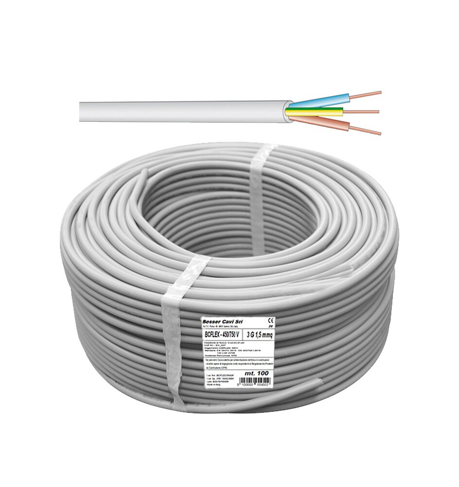 CAVO ELETTRICO 450/750V SEZ 3X2,50 MM GRIGIO