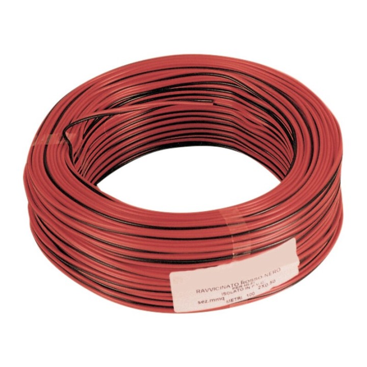 CAVO ELETTRICO HI-FI 2X0,75 MM ROSSO-NERO