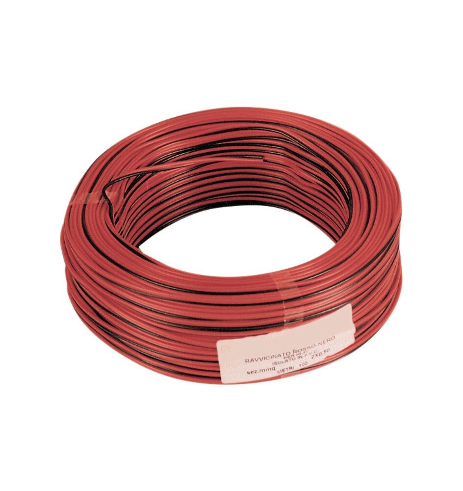 CAVO ELETTRICO HI-FI 2X1,00 MM ROSSO-NERO