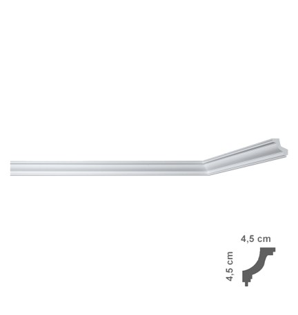 CORNICE DECORATIVA PER SOFFITTO mod. I703 - mm 45 x 45 x 2 mt