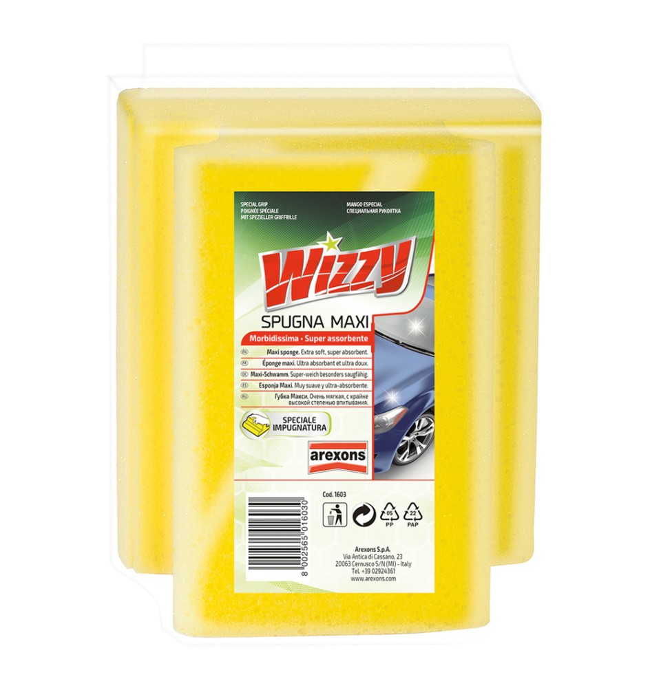 SPUGNA MAXI LAVAGGIO AUTO 'WIZZY' cm 17 x 15 x 10