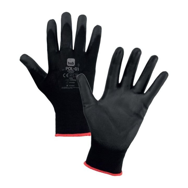 GUANTI HOB POLIESTERE/POLIURETANO NERO TG. 10