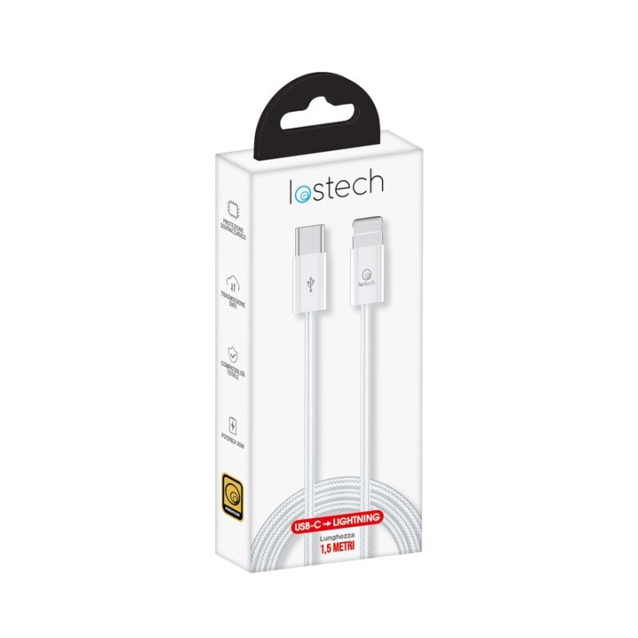 CAVO USB C / LIGHTNING 1,5 M 30W BIANCO