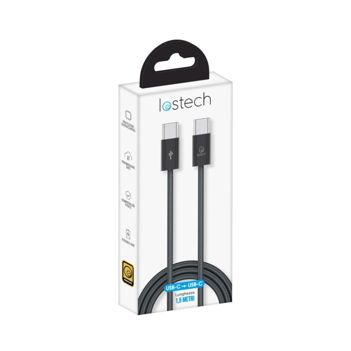 CAVO USB C / USB C 1,5 M 60W NERO