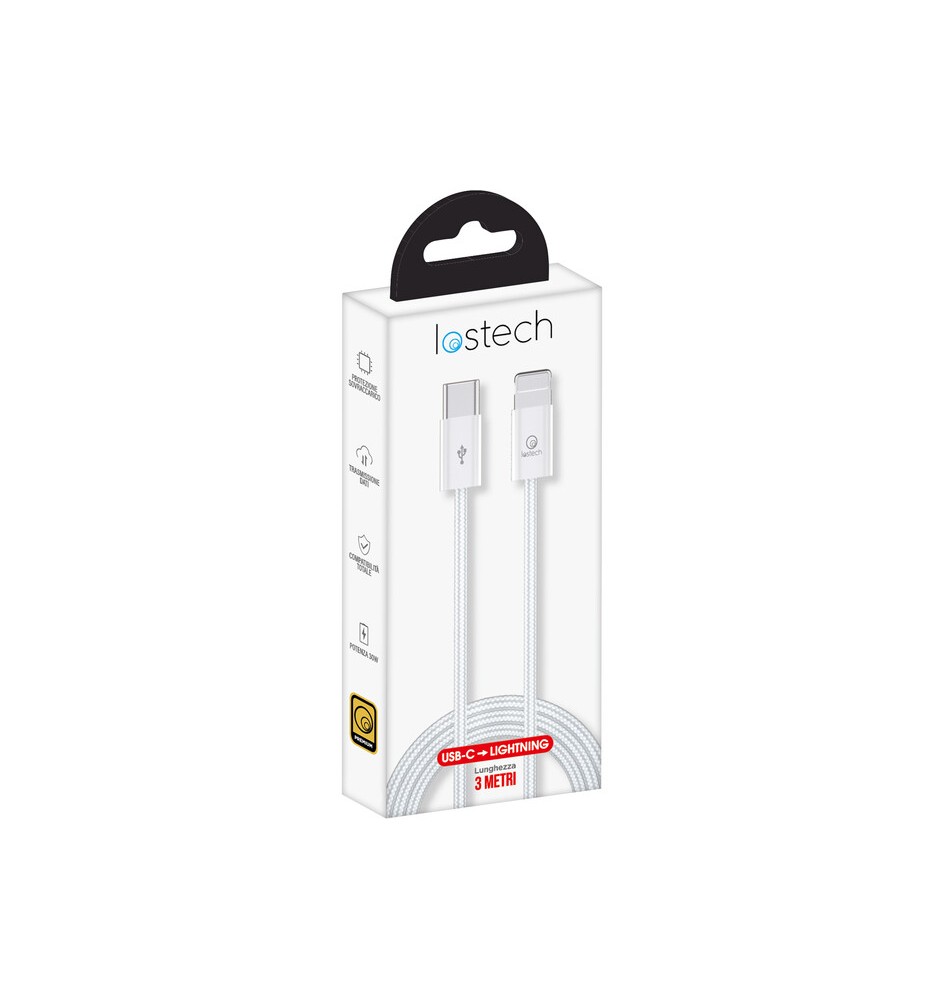 CAVO USB C / LIGHTNING 3,0 M 30W BIANCO