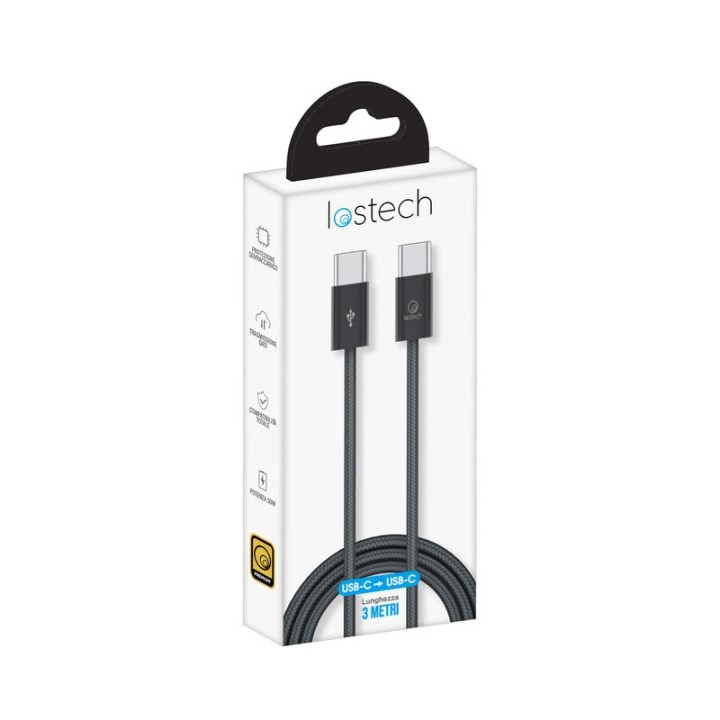 CAVO USB C / USB C 3,0 M 60W NERO
