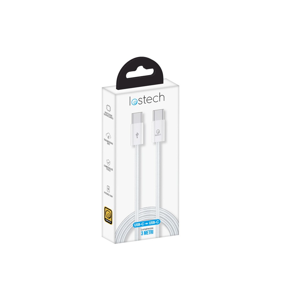 CAVO USB C / USB C 3,0 M 60W BIANCO