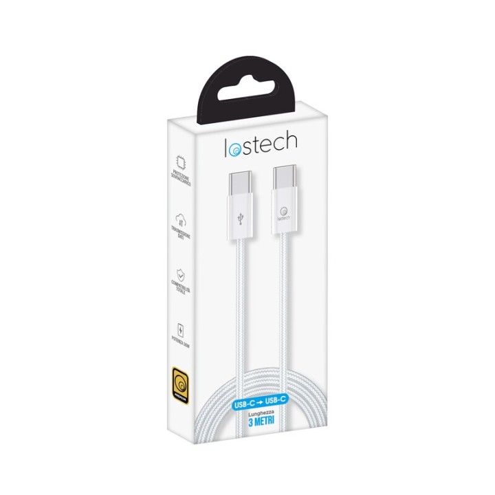 CAVO USB C / USB C 3,0 M 60W BIANCO
