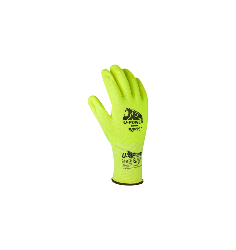 U-POWER GUANTI ICON GIALLO FLUO TAGLIA 8