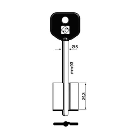 SILCA 5AT1P CHIAVE DOPPIA MAPPA OTTONE