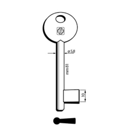 SILCA 6P9MP CHIAVE PATENT PASSEPARTOUT PIENA OTTONATA