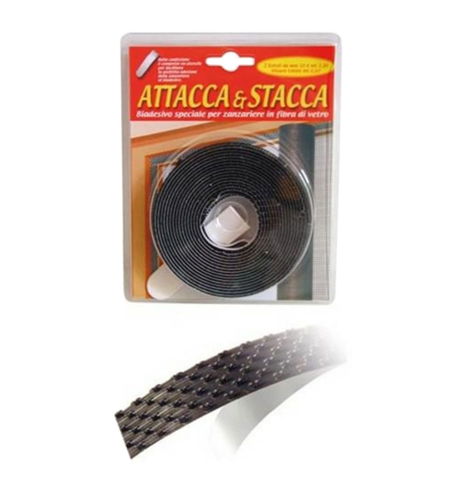 NASTRO ATTACCA STACCA PER ZANZARIERE mm 10 x 6,6 mt - col. bianco