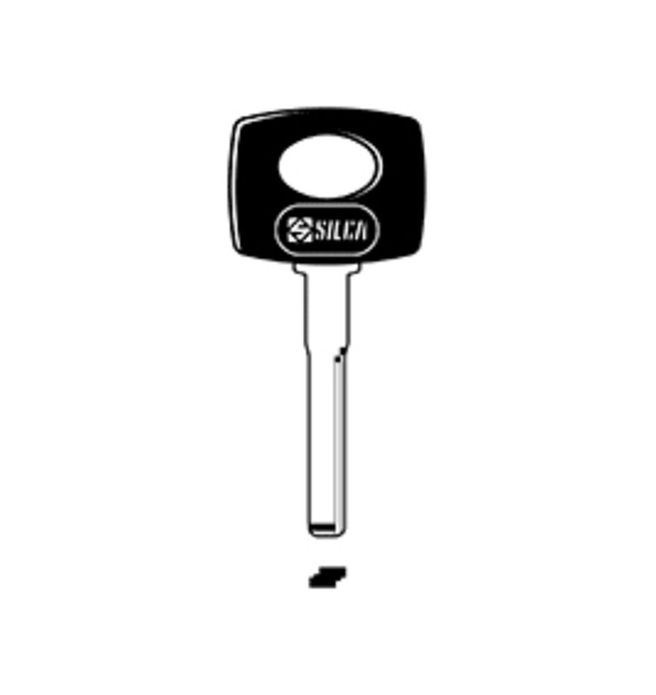 SILCA HU64P CHIAVE AUTO TESTA PLASTICA OTTONE