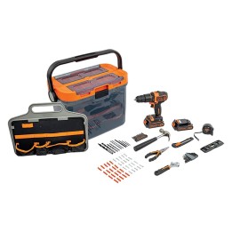 TRAPANO AVVITATORE A BATTERIA CON PERCUSSIONE 'BCKSB04-QW' 18V - x2 1,5 Ah Litio