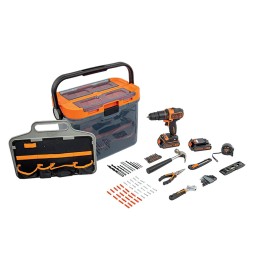 TRAPANO AVVITATORE A BATTERIA CON PERCUSSIONE 'BCKSB04-QW' 18V - x2 1,5 Ah Litio