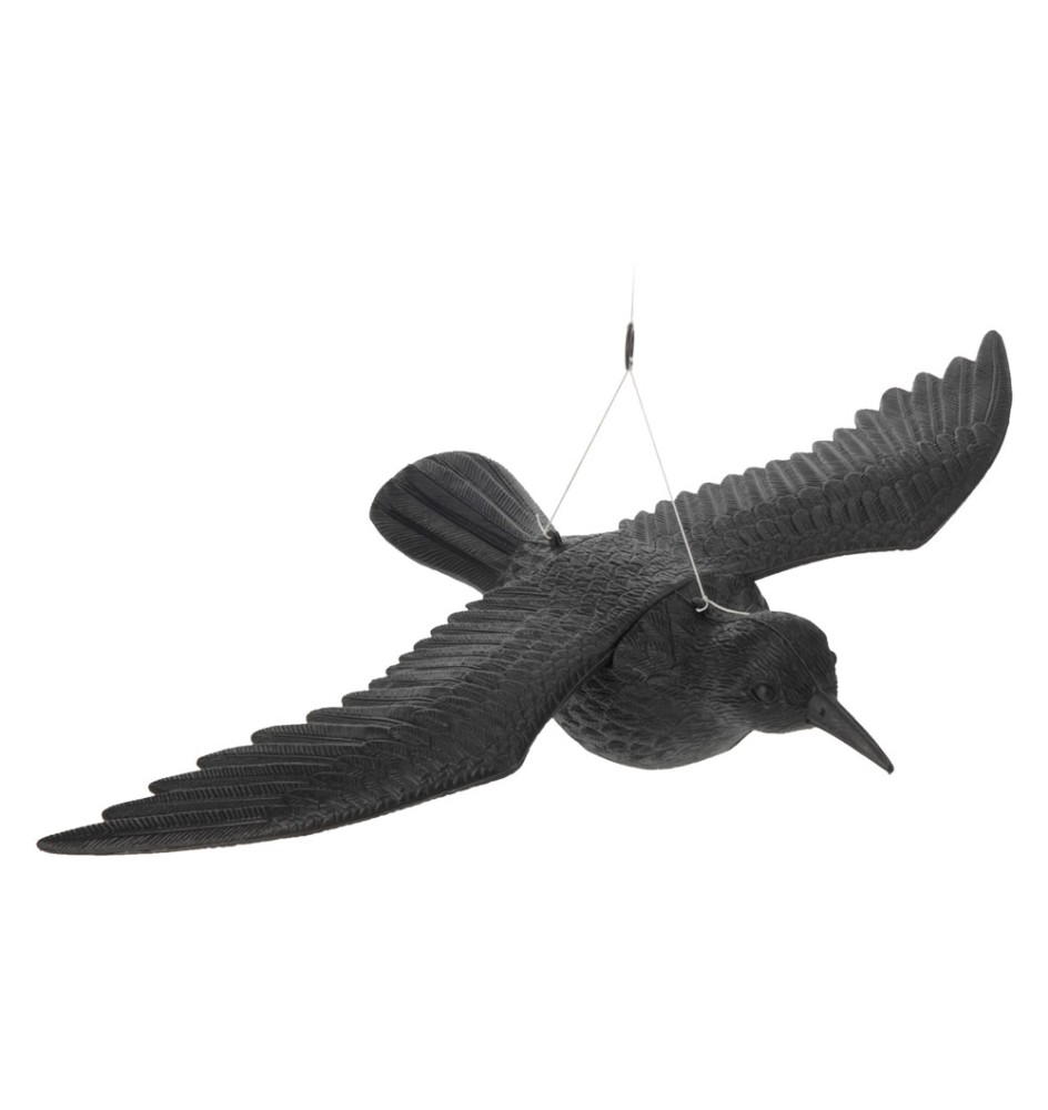 STATUETTA SCACCIA VOLATILI A FORMA ANIMALE Corvo in piedi - cm 35 x 19 x 13