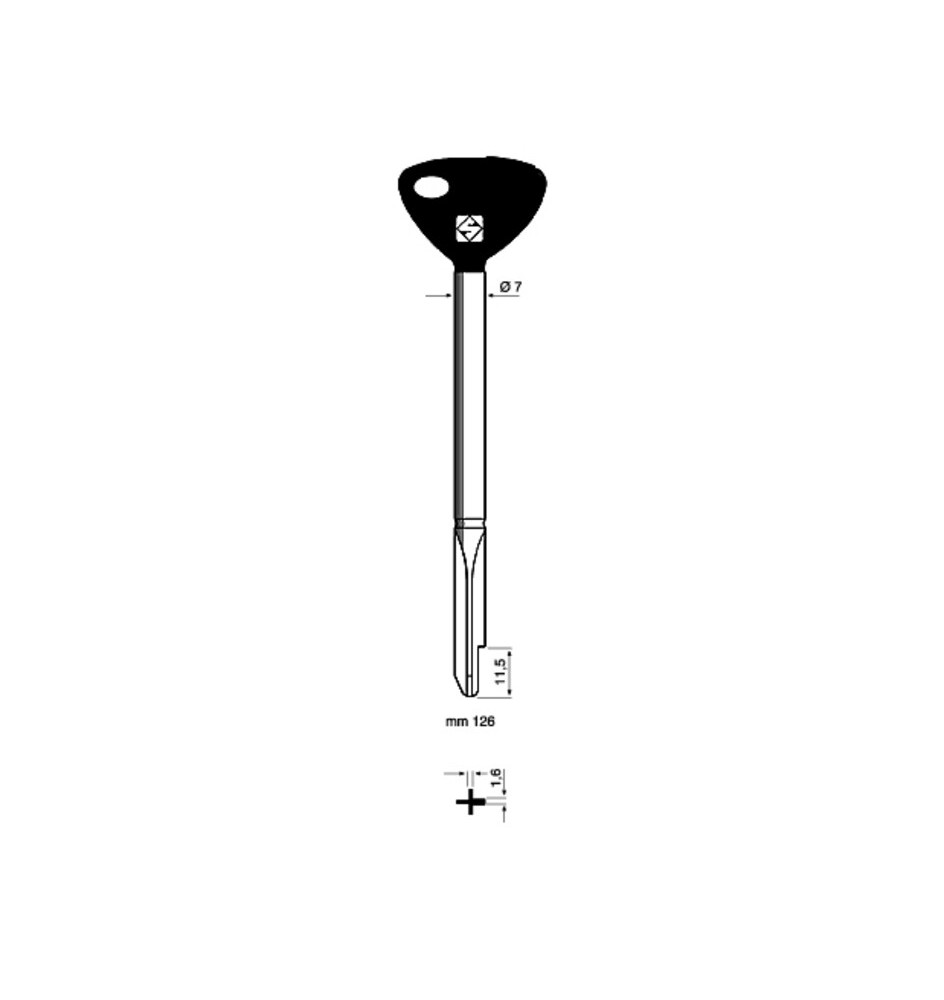 SILCA XY10P CHIAVE CROCE TESTA PLASTICA