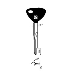 SILCA XF1P CHIAVE CROCE TESTA PLASTICA