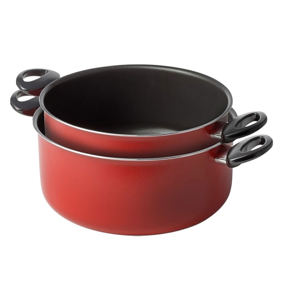 CASSERUOLE A DUE MANICI 'CUCINA SANO' SET 2 PEZZI Ø cm. 18 / 22