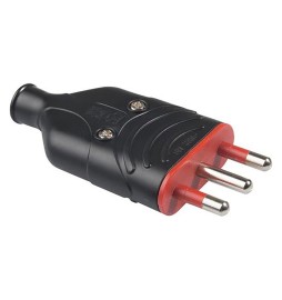 SPINA ALTA RESISTENZA 'ELA PLUG' 2P+T 16A - colore nero